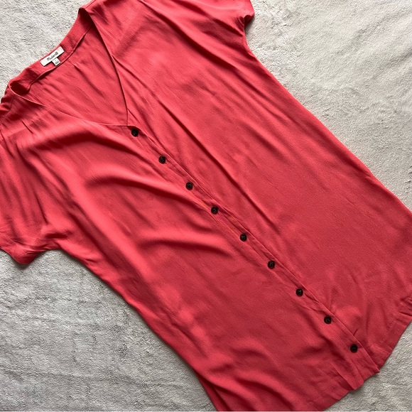 Madewell Dresses & Skirts - Madewell Button-Front Crepe Shift Easy Dress Rose Pink Small Sz S